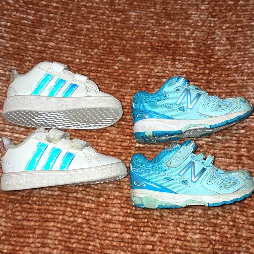 Adidas & New Balance toddler girls shoe lot